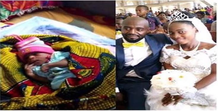 Nigerian lady gives birth on her wedding day