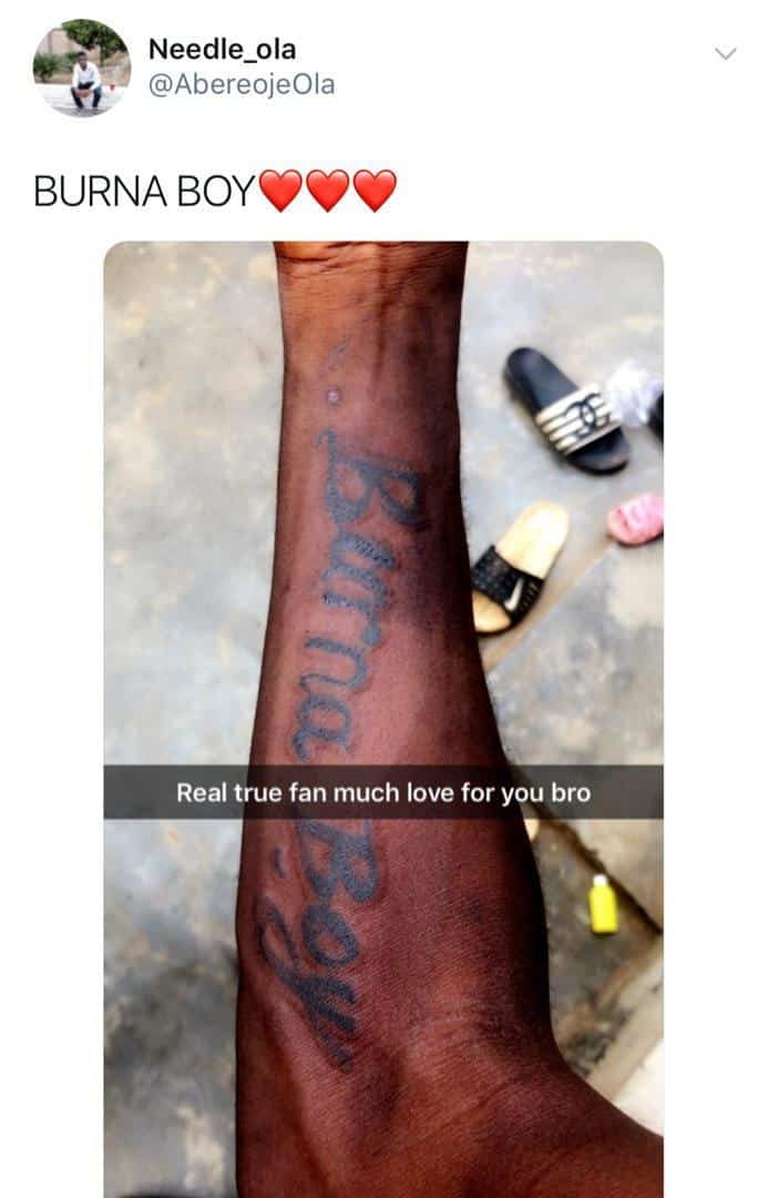 Burna Boy tattoo