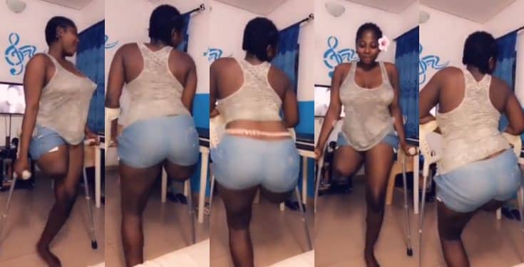 Amputated lady twerks to Beyonce and Wizkid's 'Brown Skin Girl Song' (video)