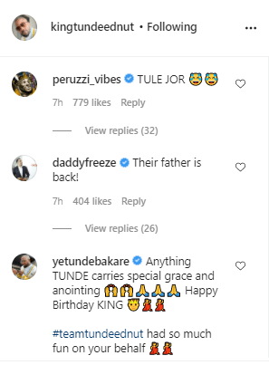 "Their father is back" - Reactions as Instagram reactivates Tunde Ednut's page