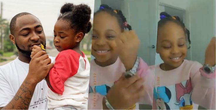 "My daughter crack me up" - Davido says after gifting daughter expensive Rolex watch (Video)
