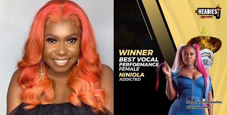 Niniola wins the 'Best Female Vocal Performance' Award