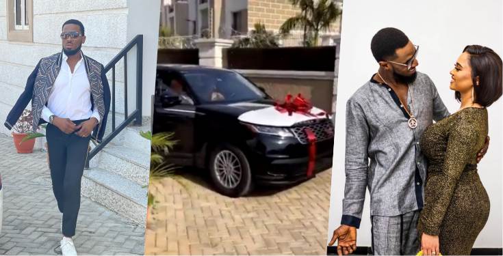 D'banj gifts wife brand new Range Rover Velar as Valentine gift (Video)
