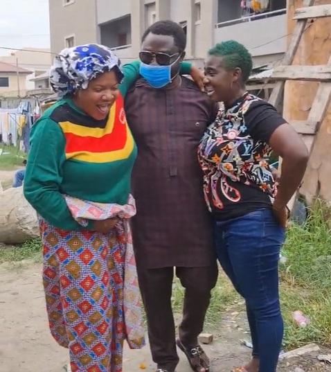 Mercy Johnson’s husband surprises wife and Toyin Abraham on movie set (Video)
