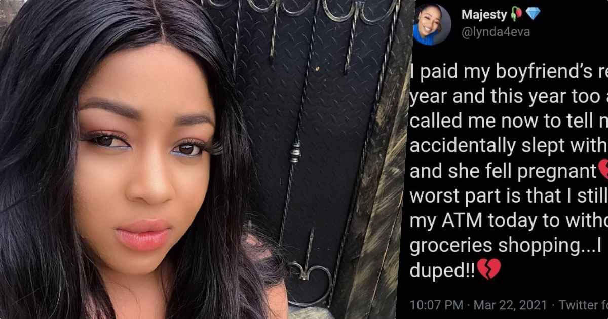 Lady calls out her boyfriend for 'accidentally' impregnating another woman after paying his house rent
