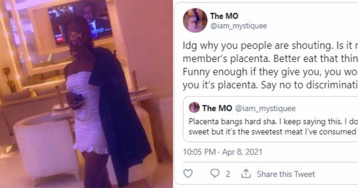 "Placenta of a newborn is the sweetest meat I've ever had" - Lady says