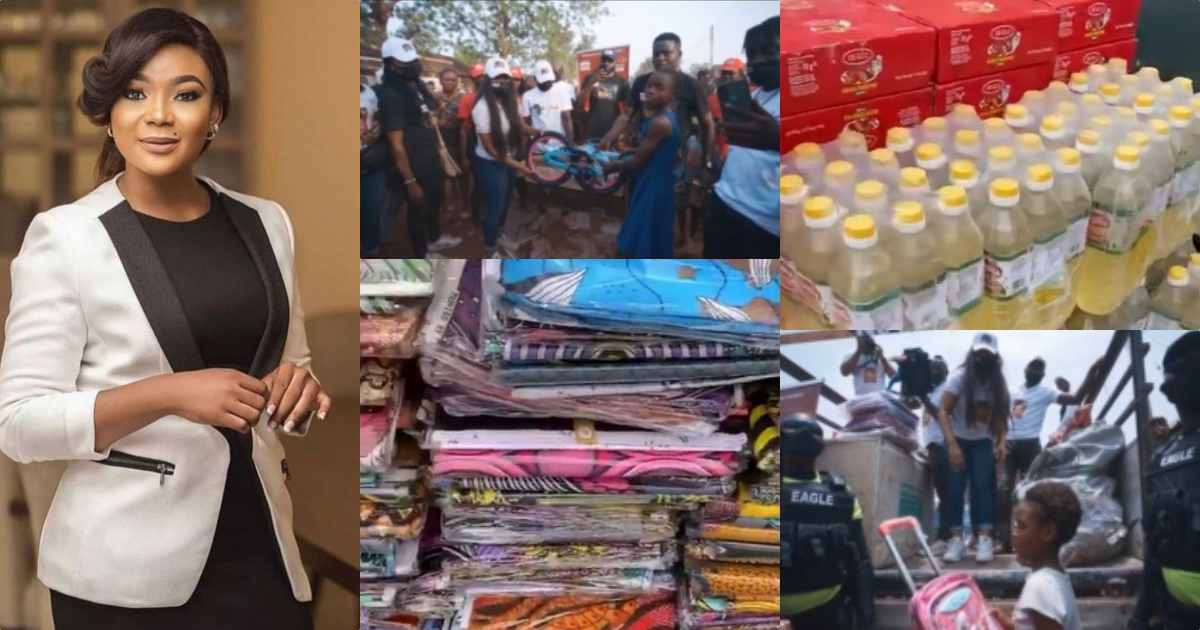 Actress, Rachael Okonkwo surprises 200 widows and children with mouth-watering gifts (Video)