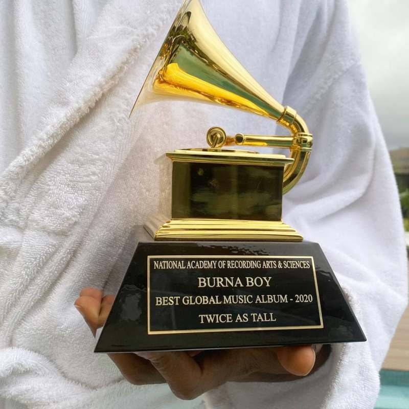 "I am a product of sacrifice" - Burna Boy says as he takes delivery of his Grammy Award (Video)