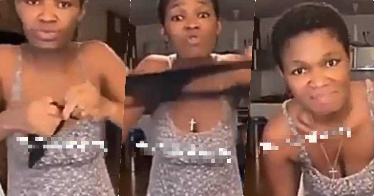 Lady pulls underwear on live video, rain unlimited curses on boyfriend