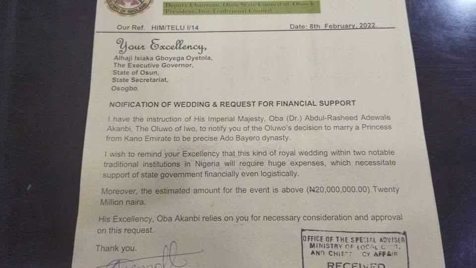 Wedding Osun King Government