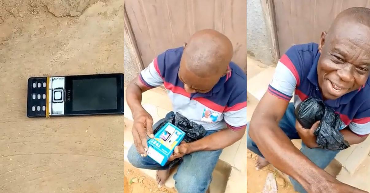 Man shares priceless reaction on father's face after gifting him a new phone (Video)