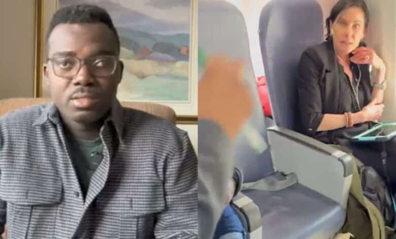 Nigerian man Canada Flair Airlines discrimination wife Caucasian passenger
