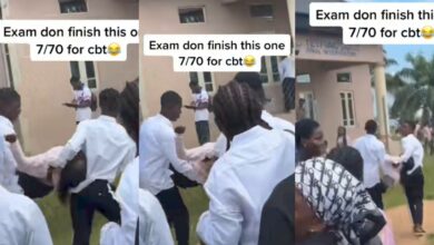 Female student slumps 7/70 CBT exam