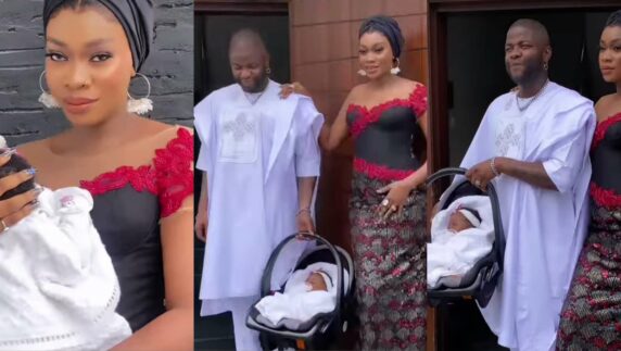 Skales and wife dedicates their child to God (Video)