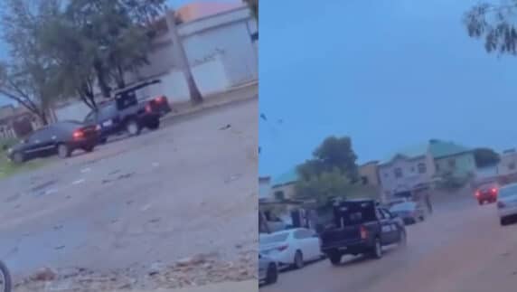 Moment police officers give car racers high-speed chase in Kano (Video)