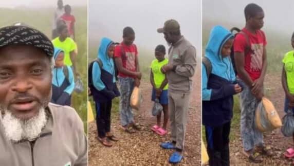 Children who trek from Cameroon to Nigeria every Day to acquire knowledge, evoke heartfelt reactions (Video)