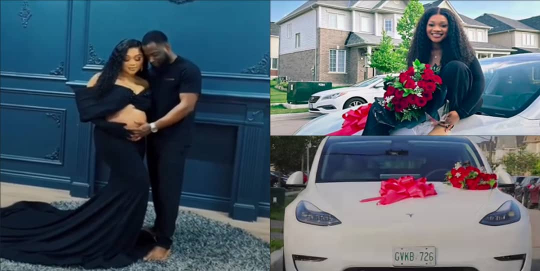 Happy husband splashes over N50 million on wife, buys her a Tesla model Y SUV as push gift