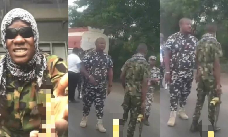 Soldier fumes as he reacts to video of police man pointing gun at soldiers