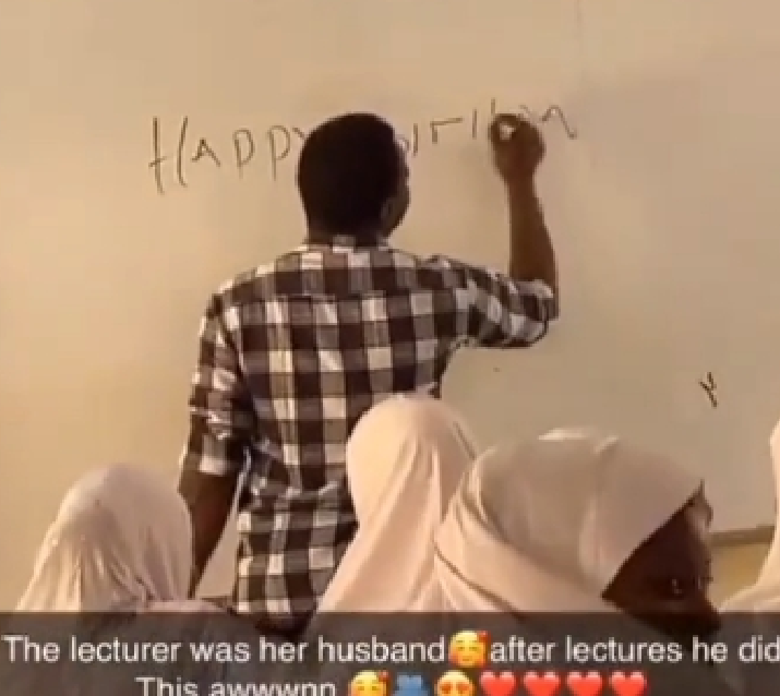 Lecture celebrates student-wife's birthday with handwritten note