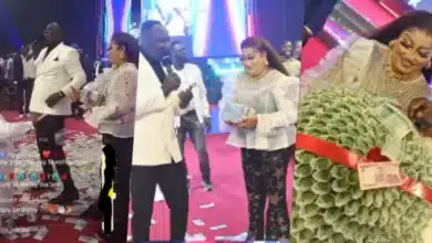 pastor's wife birthday money sprayed church members
