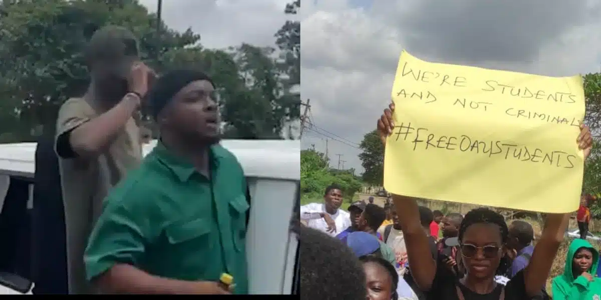 OAU Students storm EFCC office, protest release of their fellow students arrested during raid