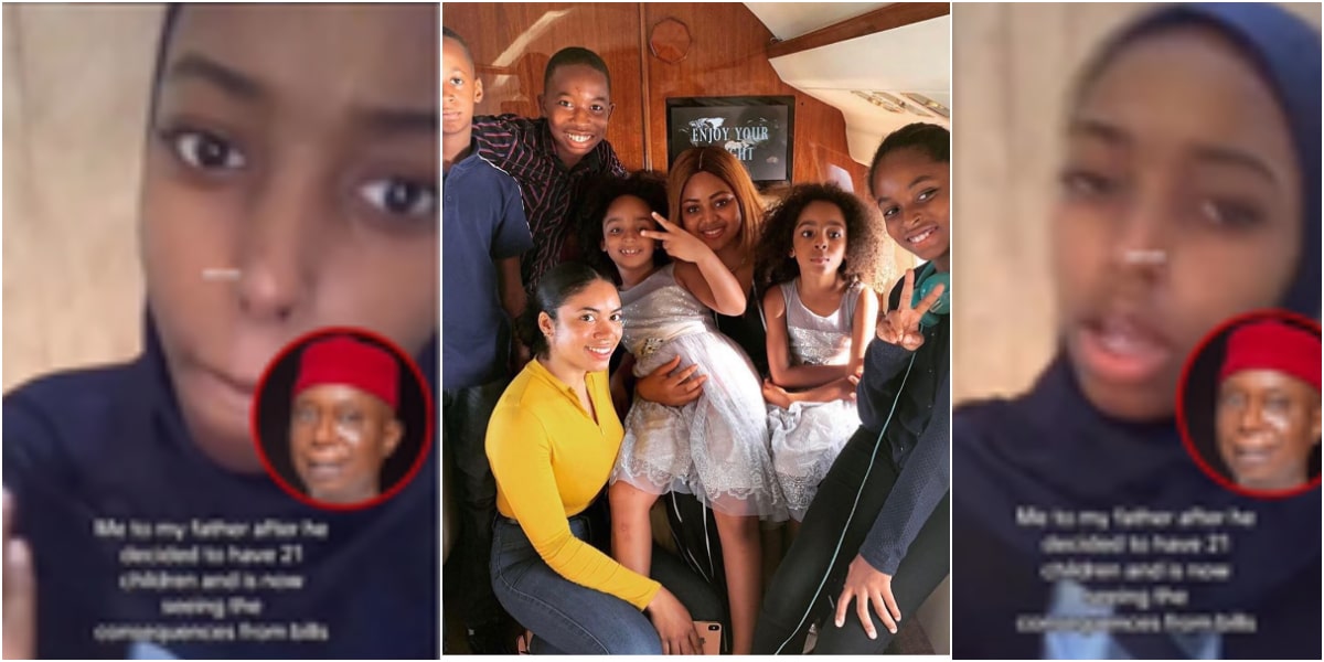 Ned Nwoko’s daughter mocks father for dealing with paying bills for 21 children