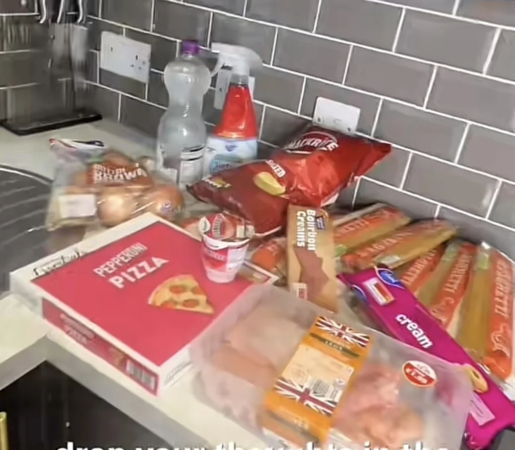 “We bought 10 packets of spaghetti, chocolates, biscuits, pack of chicken…” — U.K. based Nigerian couple show off what minimum 1hour wage in the UK, £10, got them 