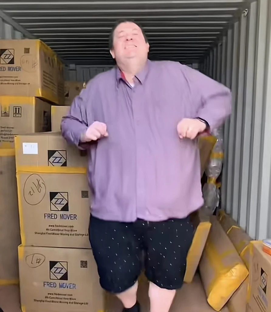 Caucasian man receives well-wishes as he loses weight through dancing 