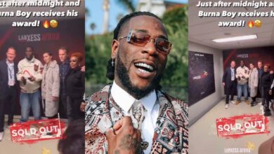 Burna Boy receives award for selling out 20,000-capacity Lanxess Arena in Cologne, Germany