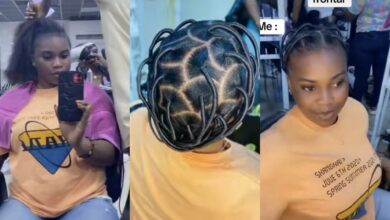 "I dey cut my coat according to my size" – Lady says as she shows off her Christmas hair