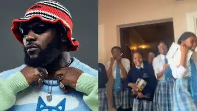 “You don give your cousin mouth for that school” — Odumodu Blvck share students excited reactions as he picks up his cousin from school