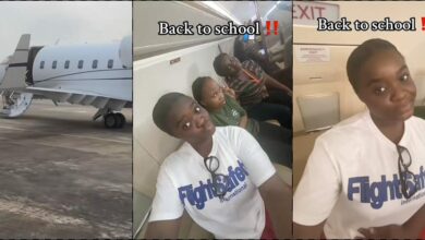 Nigerian students causes a buzz as they resume school using a private jet
