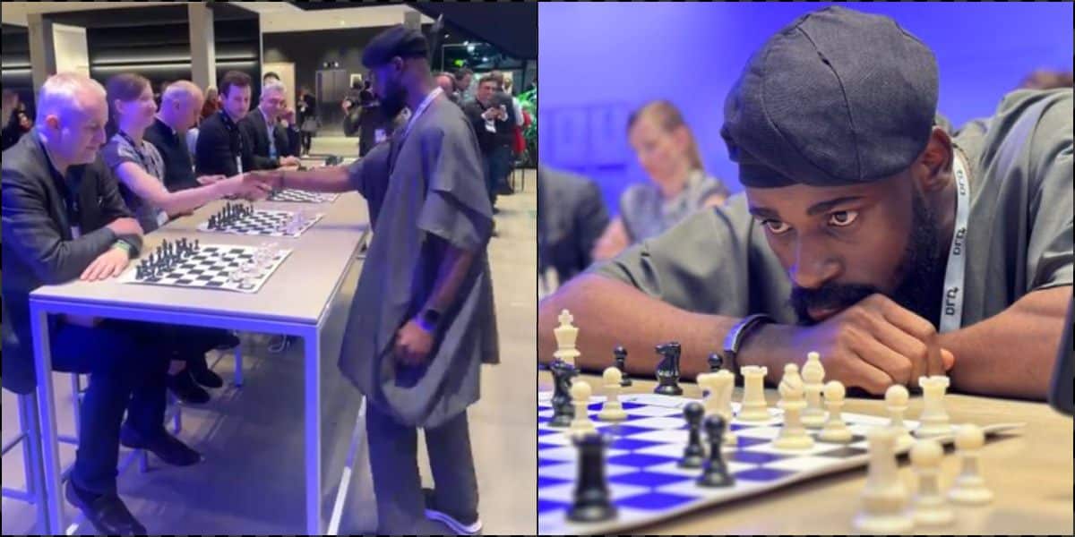 Nigeria man, Tunde Onakoya plays chess with 10 people at the same time in Germany, wins all