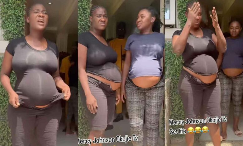 "What's going on here?" – Reactions trail Mercy Johnson's expression as she rants at man on set