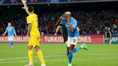 UCL: Osimhen scores late strike to deny Barcelona win in Round of 16 first leg