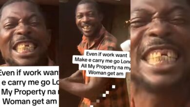 "See my teeth, my woman still love me" - Internet melts as bricklayer vows wife will inherit all his properties for loving him