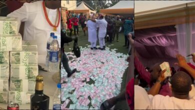 "This country no hard reach everywhere" - Outrage as businessmen spray heavily at party