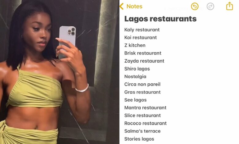 "Friday and Sunday, 5-7 pm" - Nigerian lady lists 32 Lagos restaurants where single ladies can find rich husband