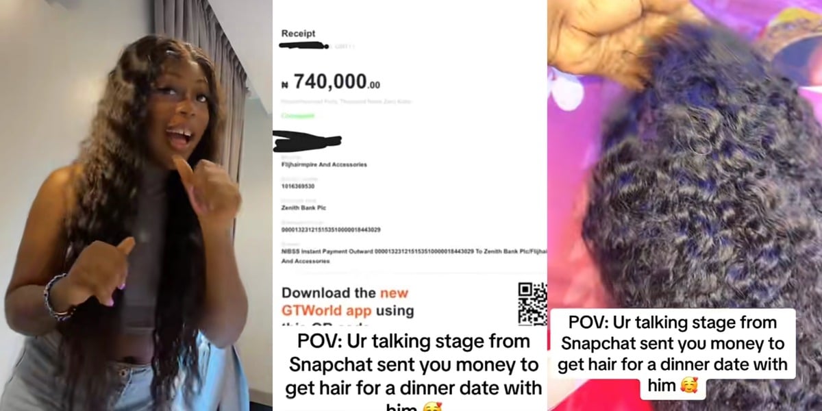 Nigerian man sparks jealousy, sends Snapchat lady ₦740k for brand new wig ahead of dinner date